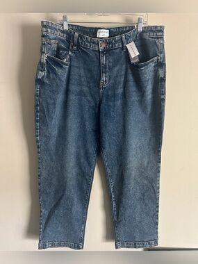 Women’s Mid-Rise Denim Jeans slim straight plus size 20